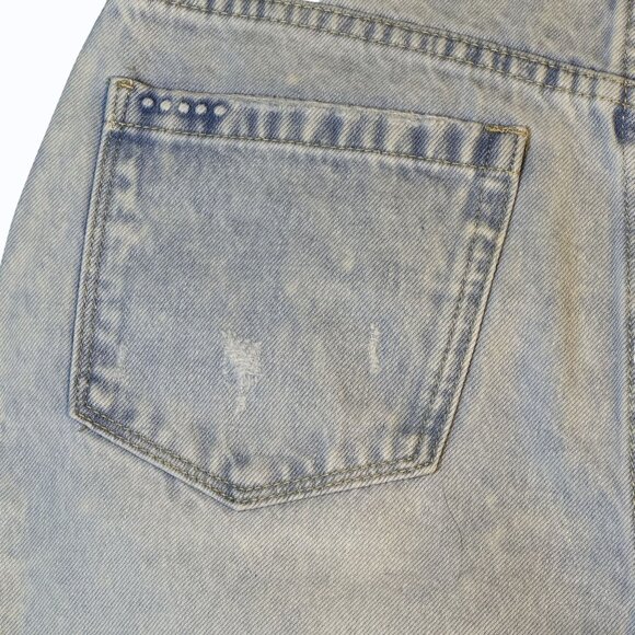 BlankNYC The Barrow Vintage High-Rise Denim Shorts Light Wash Frayed Hem Size 27 - Picture 9 of 16